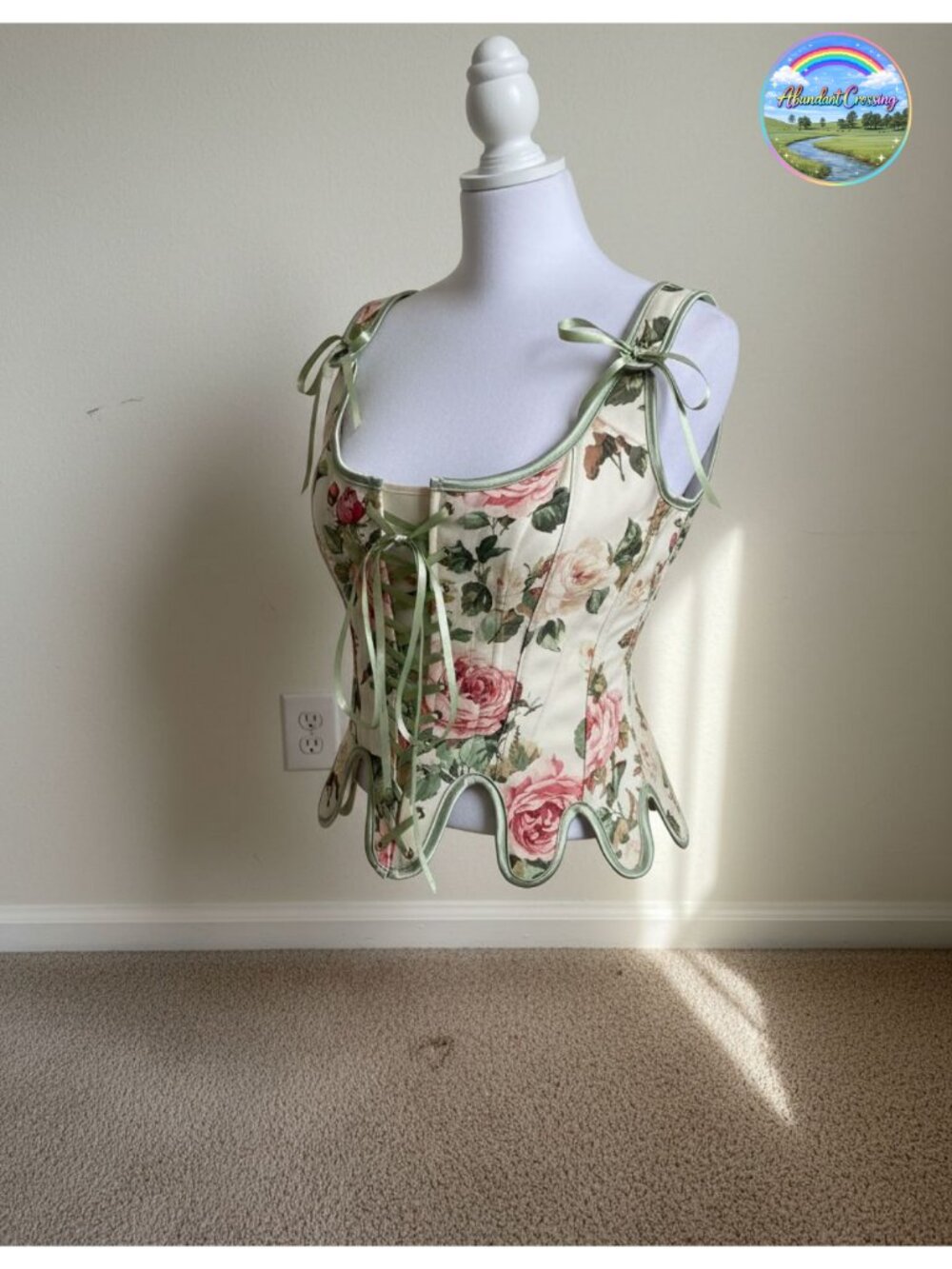 Floral Renaissance Corset Top Bustier Bodice Victorian Style